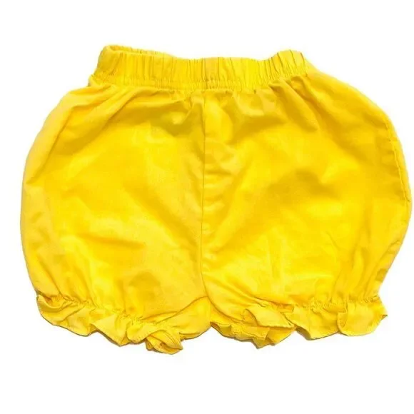 yellow Ruffle Bubble Bloomer Shorts - Picture 2 of 3
